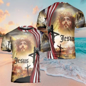 T-shirts pour hommes jésus amour tous les chrétiens 3D imprimé été jesu graphique T-shirt femmes à manches courtes décontracté hauts Y2k hommes vêtements