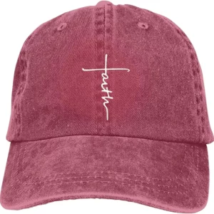 Casquette de baseball réglable, croix de foi, chrétien, chapeau de cowboy vintage de Jésus, chapeaux de camionneur rouges