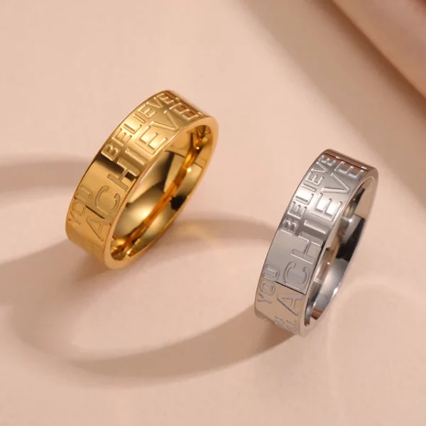 Teamer Bagues en acier inoxydable de poisson de Jésus pour les femmes et les couples, matiques de doigt larges, amulette de prière religieuse et chrétienne, cadeau de bijoux, nouveau – Image 3