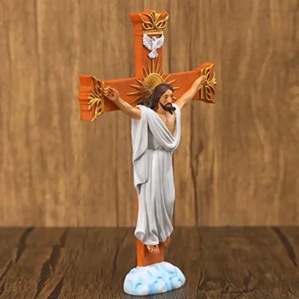 Résine F68D pour croix croix Jésus Statue Catholic Figurine Mur suspendu Sculpture Ornement prière religieuse – Image 8