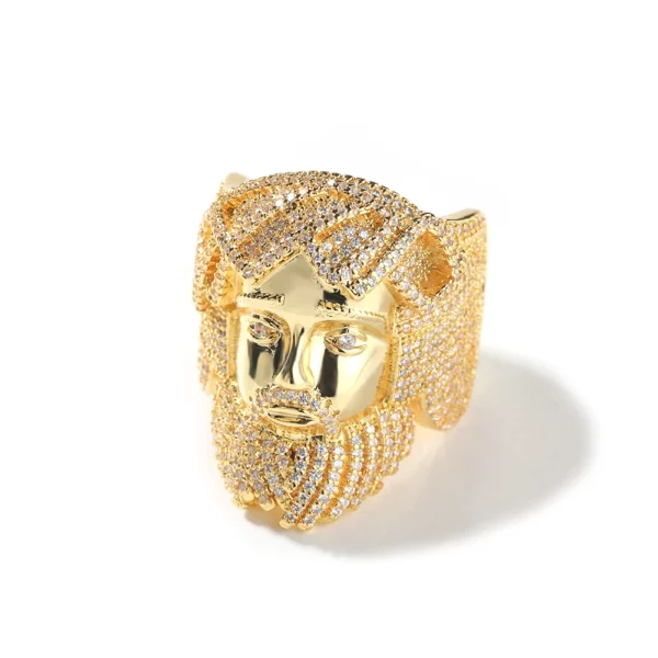 THE BLING KING – bagues religieuses de jésus, Micro pavé de zircone cubique, Punk, bijoux hip hop, cadeau pour hommes – Image 7
