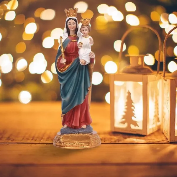 Statue de Mère Marie en Résine, Tenant Jésus, Figurine Décorative, Collection Renaissance, Cadeau Religieux pour la Maison – Image 11