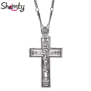 Shamty Glory King Jesus Cross Pendentif Collier, JoPrairie Silver, Or Rose, Document, Christianisme, Bijoux, Articles chrétiens, Cadeau