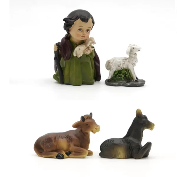 Ornement de la naissance de Jésus du Christ, scène de la Nativité, artisanat en résine, décoration de crèche de Noël, figurine catholique Auckland, cadeaux, 11 pièces par ensemble – Image 5