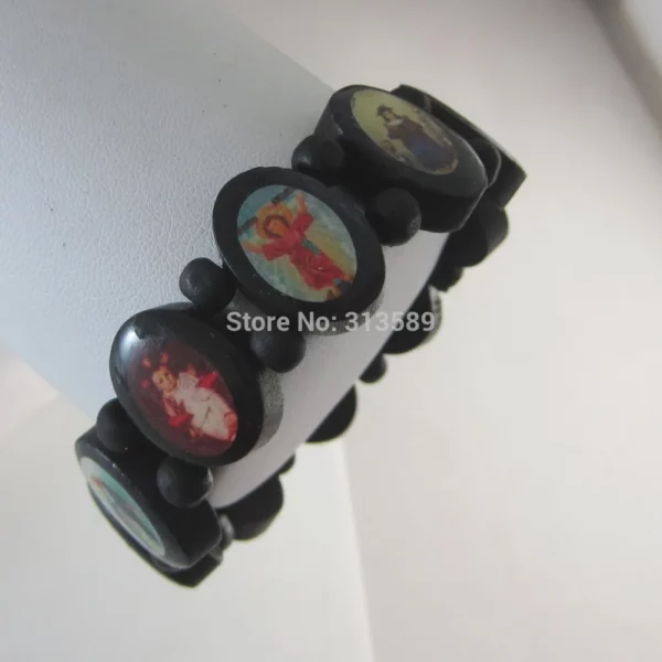Bracelet en bois de mode pour la remise des diplômes, salle de bain TCH, LIC IBurgos, SAINTS, JESUS, CROSS VIRGIN, MARY, TENG, GE RELIGITITUNISEX, pièce unique – Image 12