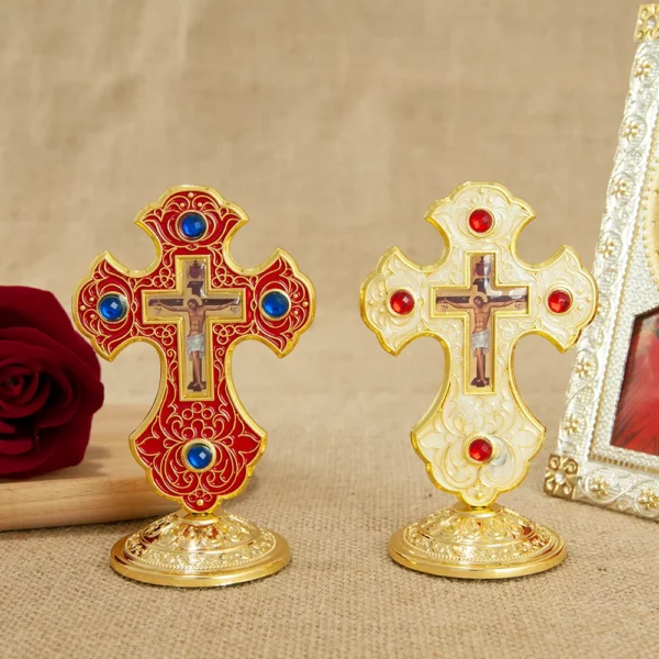 Croix de Jésus debout pour la première communion, petite croix de naissance en alliage, décoration pour l'église, cadeaux orthodoxes, décoration de prière pour la maison – Image 9