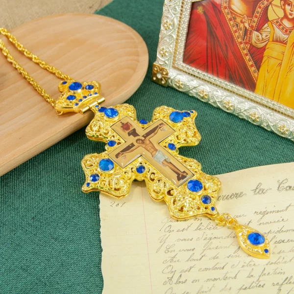 Croix orthodoxe jésus pendentif en alliage de Zinc collier prêtre seins croix baptême culte mariage funéraire jésus orthodoxe – Image 18