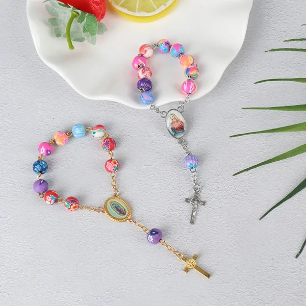 Chapelet perle Bracelet catholique pendentif vierge marie bijoux religieux chrétien centres de table bijoux religieux catholique chrétien – Image 2