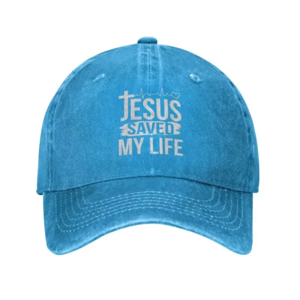 Casquette de baseball en coton personnalisée pour hommes et femmes, Jésus a sauvé ma vie, protection solaire, religion du Christ, foi chrétienne, chapeau de papa, été – Image 9
