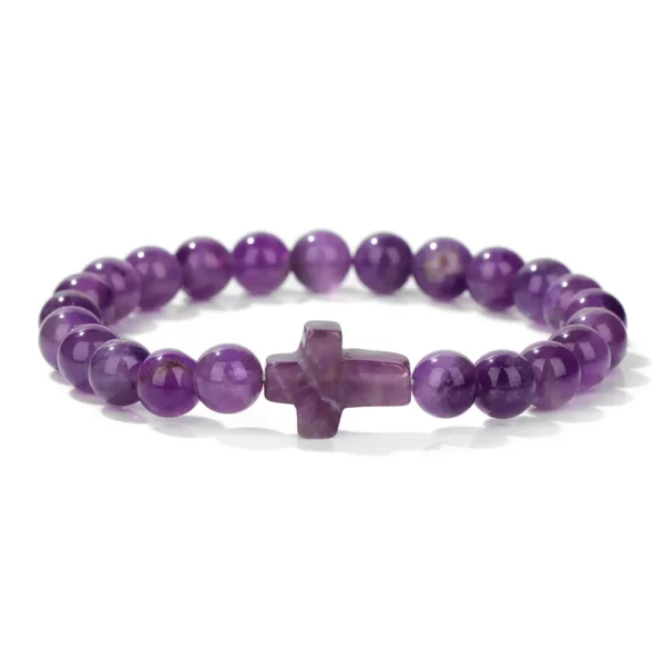 Croix opale pierre perles Bracelets pour Femme hommes prière Protection âme énergie guérison Quart Bracelet Yoga bijoux Homme Pulsera – Image 8