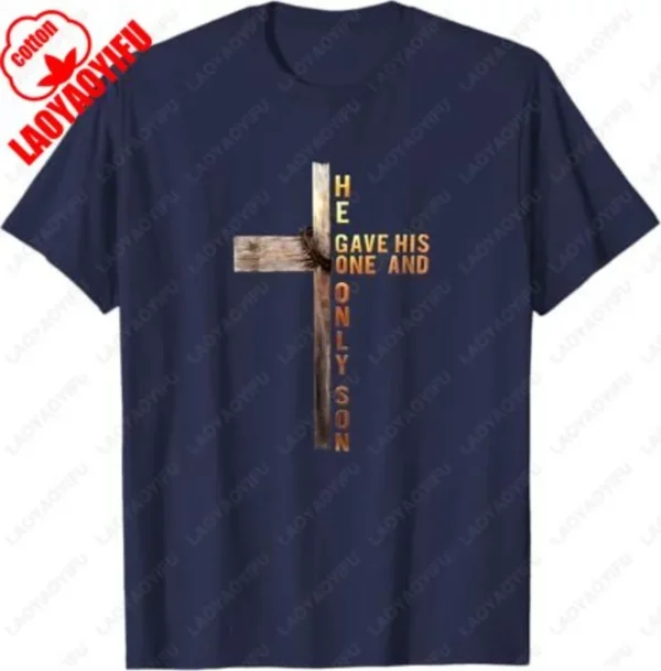 Croix de pâques il est ressuscité jésus chrétien hommes T-Shirt croix chrétienne Bible John 3:16 réflexion 0L3Q48 disant unisexe coton T-Shirt – Image 14