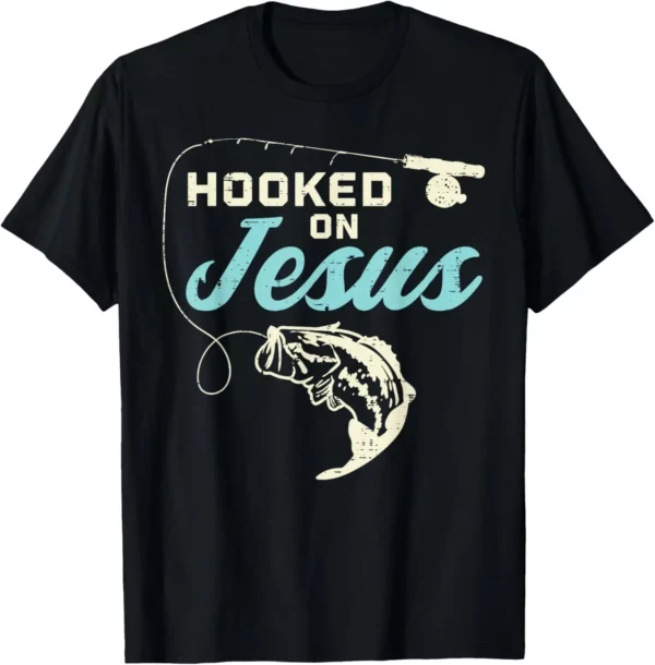 T-shirt chrétien imprimé sur demande pour hommes, Jésus a dit que le Christ va à la pêche, Faith Graphic, Camisas Streetwear – Image 13