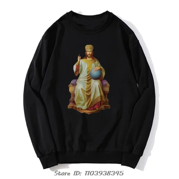 Jésus Christ Pantocrator icône Sinai orthodoxe sweat à capuche surdimensionné graphique chrétien sweat couverture en coton Streetwear hommes vêtements – Image 4