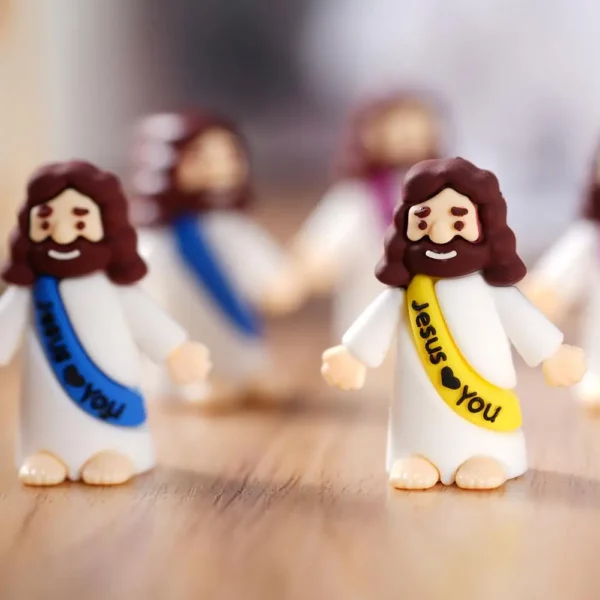 Statues de jésus miniatures en PVC, 50 pièces, figurines religieuses de table, décorations cadeaux de noël, pâques, Halloween, fête – Image 19
