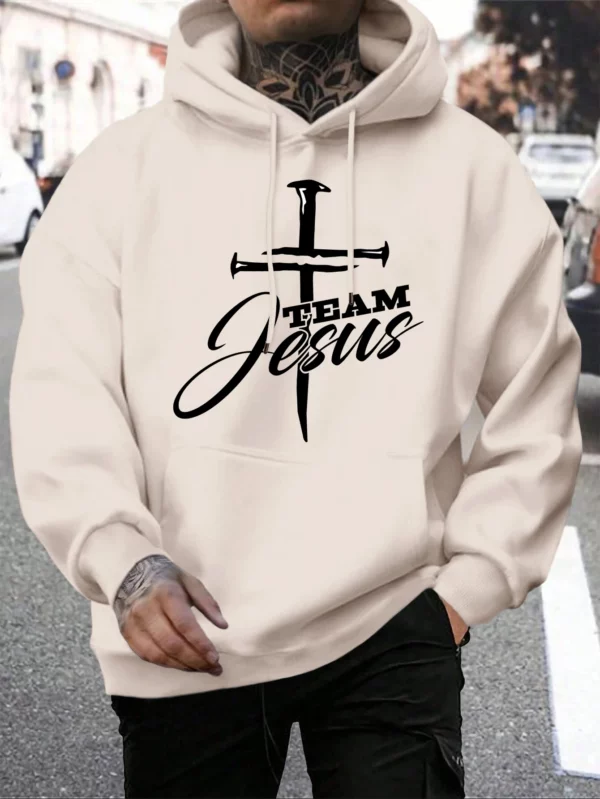 Sweat-shirt à capuche pour hommes, Design de l'équipe de jésus imprimé, mode chaude, décontracté, avec poches, grande taille, Streetwear, automne – Image 13