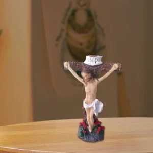 Figurine de croix de Crucifix de jésus, Plaque de bureau, cadeau religieux en résine