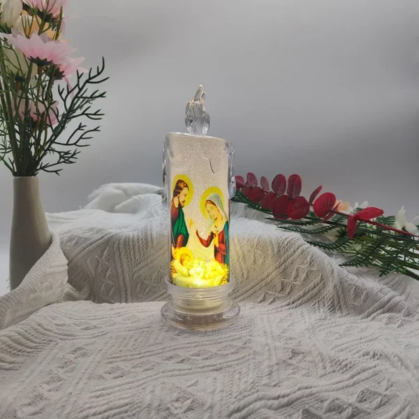 Jésus Catholique Chrétien Cérémonie Religieuse Vierge Électronique Sans Flamme LED, Prière Dévotionnelle ci-après les Lumière Décoration Religieuse – Image 7