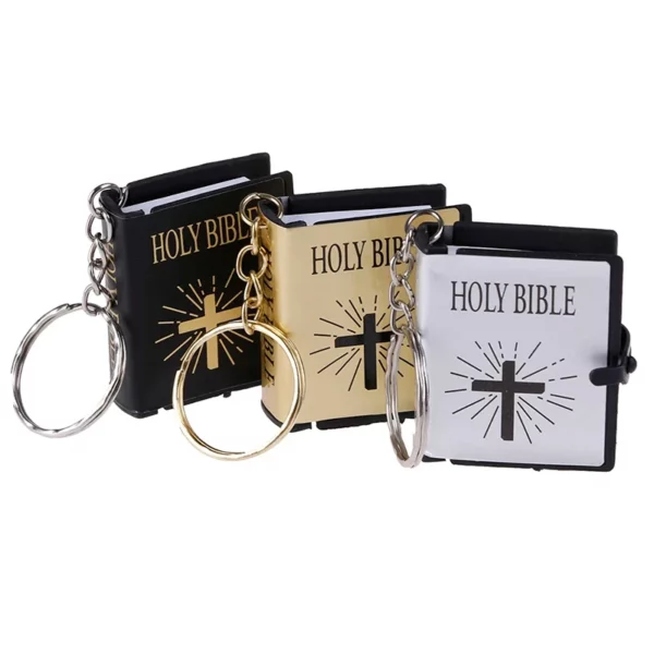 Mini porte-clés anglais sainte Bible, 1 pièce, religieux, chrétien, croix de jésus – Image 3