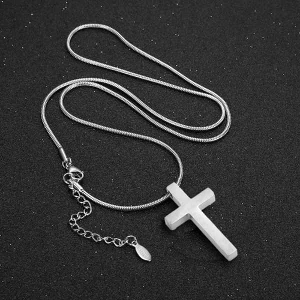 Pendentif croix de jésus pour femmes, couleur or argent, chaîne serpent en acier inoxydable, collier de foi pour femmes, bijoux religieux, cadeau – Image 6