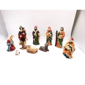 Manger – figurines de scène de Nativité de noël, berceau, décor catholique de pâques et du Christ