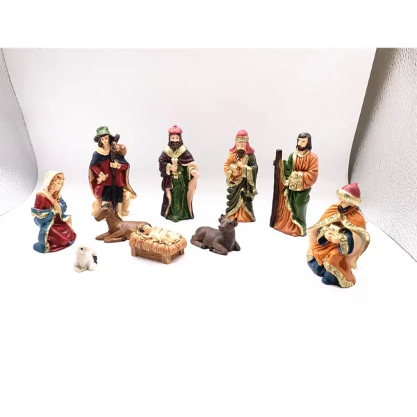 Manger – figurines de scène de Nativité de noël, berceau, décor catholique de pâques et du Christ
