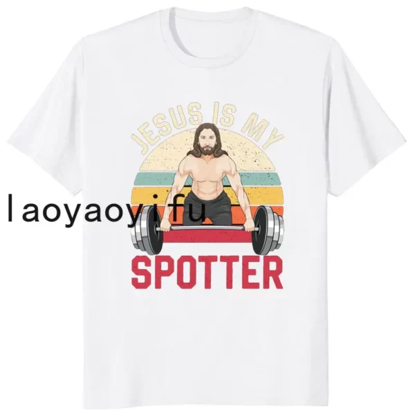 Rétro Vintage jésus Christ gymnase t-shirts hommes pur foi chrétienne t-shirt haut à manches courtes drôle imprimé graphique t-shirt cadeau – Image 22