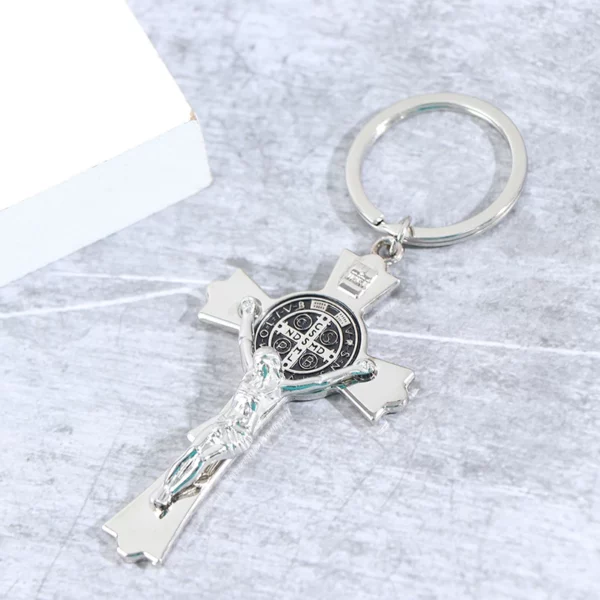 Porte-clés croix de Jésus, religion chrétienne, porte-clés, accessoires de bijoux, mode – Image 3