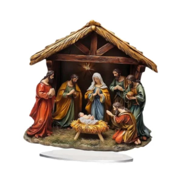 Statue de noël, œuvre d'art, Figurine de naissance de jésus pour chambre à coucher, bibliothèque, bureau – Image 7