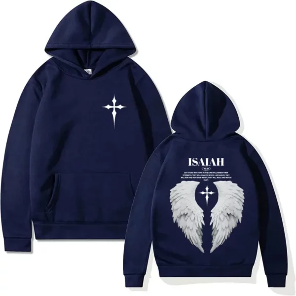 Sweats à capuche unisexes Aile de Jésus, verset de la Bible, Répulsif, PVD, Gothique, Décontracté, Sourire, Streetwear, ChimHarajuku, Chrétien, Esthétique – Image 3