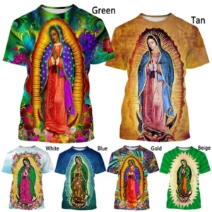 Nouvelle mode Guadalupe vierge marie du mexique impression 3D T-shirt unisexe frais décontracté à manches courtes T-shirt classique T-shirt vêtements