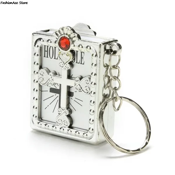 Mini porte-clés de la saint Bible, 1 pièce, papier Miniature religieux anglais, spirituel, chrétien, couverture de jésus, cadeau – Image 15