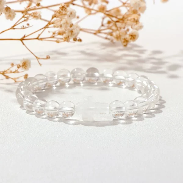 Croix opale pierre perles Bracelets pour Femme hommes prière Protection âme énergie guérison Quart Bracelet Yoga bijoux Homme Pulsera – Image 24