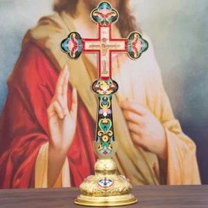 Croix d'or orthodoxe, icône de la Passion de jésus, ornements d'église, décorations d'autel pour la maison, cadeaux de Festival religieux