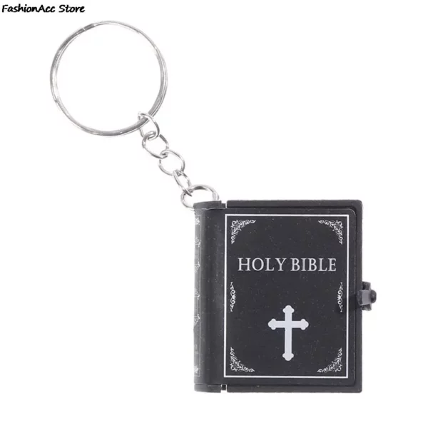 Mini porte-clés de la saint Bible, 1 pièce, papier Miniature religieux anglais, spirituel, chrétien, couverture de jésus, cadeau – Image 13