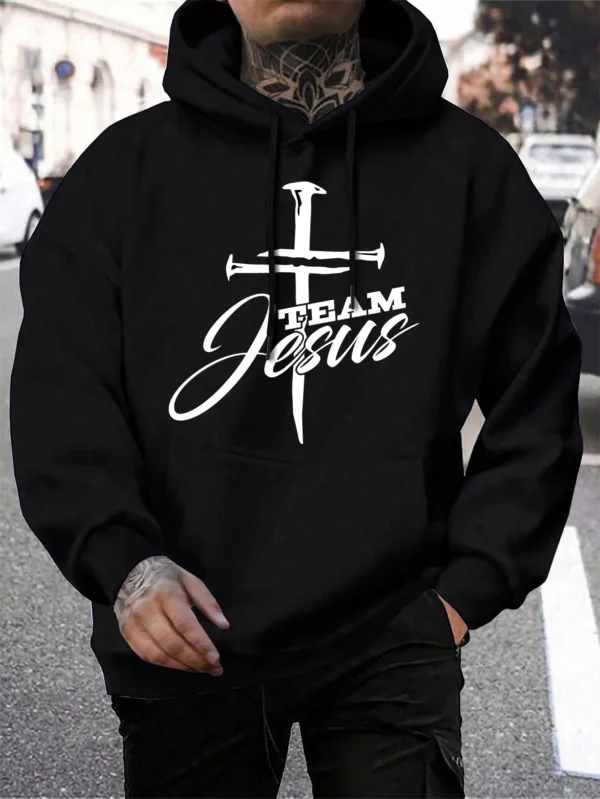 Sweat-shirt à capuche pour hommes, Design de l'équipe de jésus imprimé, mode chaude, décontracté, avec poches, grande taille, Streetwear, automne – Image 35