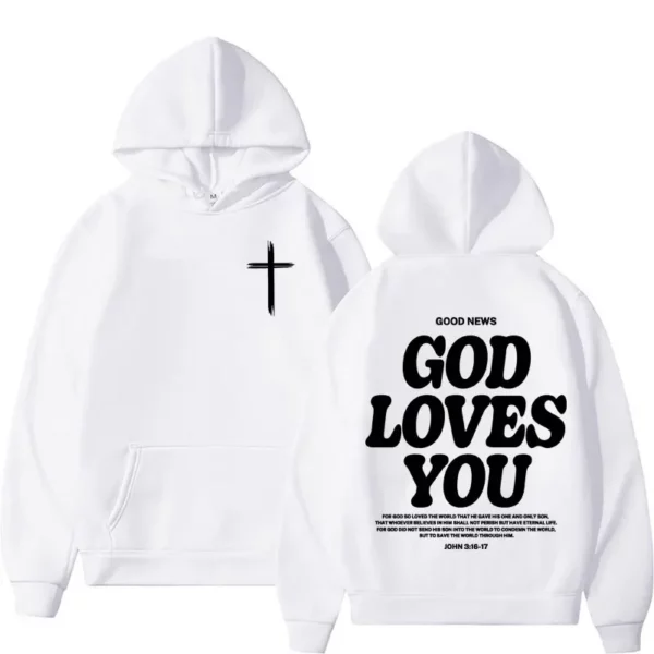 Sweats à capuche d'église de Jésus chrétien pour hommes et femmes, Harajuku, esthétique, verset de la Bible, dieu vous aime, Streetwear unisexe, Y2K PVD – Image 6