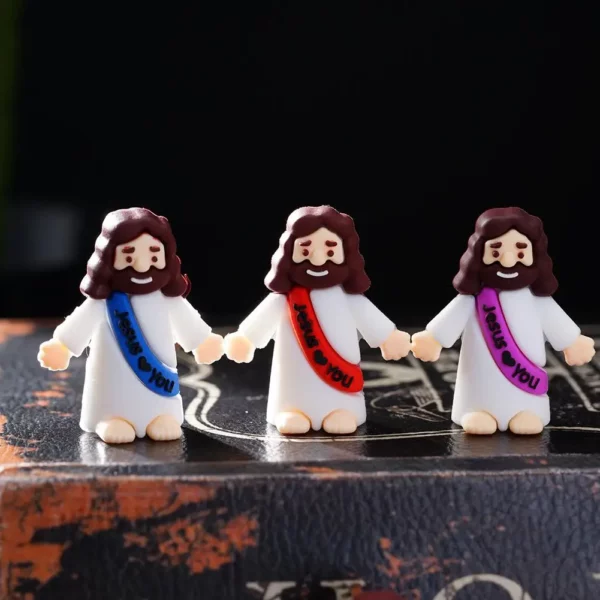 Statues de jésus miniatures en PVC, 50 pièces, figurines religieuses de table, décorations cadeaux de noël, pâques, Halloween, fête – Image 27