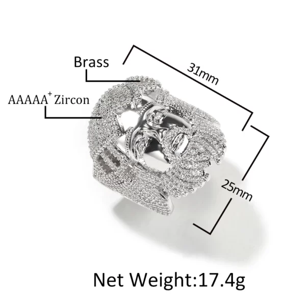 THE BLING KING – bagues religieuses de jésus, Micro pavé de zircone cubique, Punk, bijoux hip hop, cadeau pour hommes – Image 2