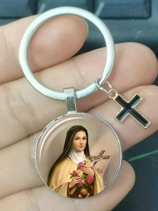 Vierge Marie, Mère des Bébés, Porte-clés, Jésus Christ, Pendentif Chrétien, Religion Catholique, Bijoux en Verre, Cadeau pour Homme et Femme – Image 21