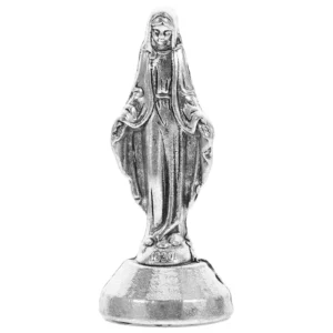 1 Mini Statue de la vierge marie, Sculpture de mère bénie catholique, décoration de maison fidèle en argent, nament religieux, petite Figurine Grace