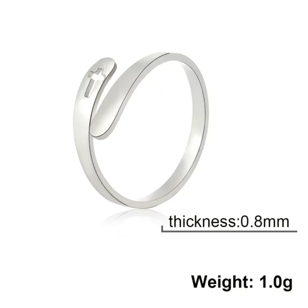 COOLTIME croix anneaux en acier inoxydable pour femmes taille réglable bague bijoux fiançailles anniversaire cadeau 2025 nouveau – Image 8