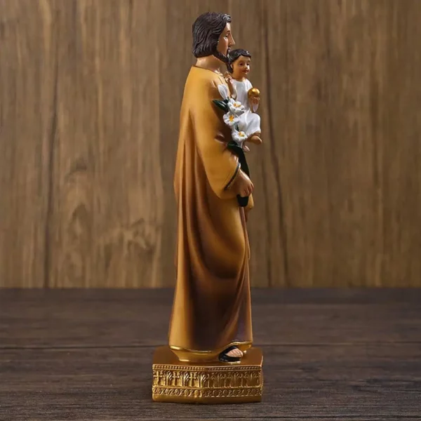 Figurine religieuse Saint Joseph portant l'enfant Jésus intensifie, modèle en résine Auckland, sculpture Saint Joseph, dieu Christ, décor de bureau d'église – Image 12