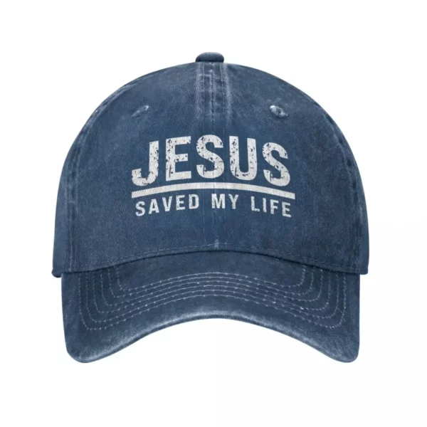 Casquette de baseball décontractée en coton délavé pour papa, chapeau à rabat, queue de cheval, chrétien, Jésus a sauvé ma vie, printemps, été, nouveau, 2023 – Image 9