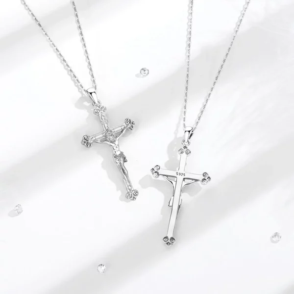 Eudora nouveau 925 en argent Sterling Crucifix croix collier jésus amulette pendentif religieux hommes femmes bijoux personnalité cadeaux – Image 3