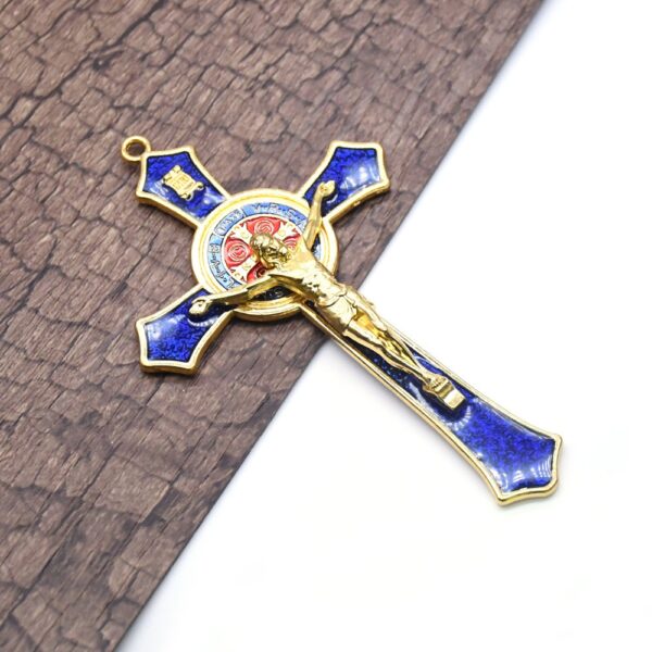 Pendentif croix de Saint benoît, 12x7cm, jésus-Christ, Religion, prière, fournitures de décoration – Image 13
