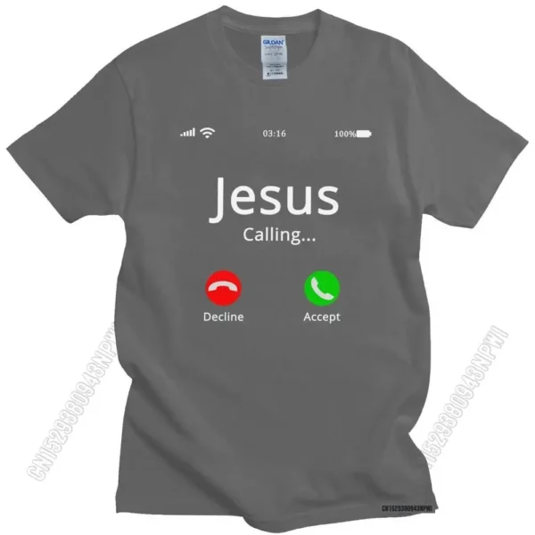 T-shirt homme 100% coton, humoristique et religieux, Jésus appelle le Christ, chrétien, Bible, cadeau – Image 24