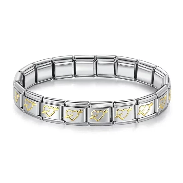 Coeur croix papillon italien breloque lien en acier inoxydable doré Bracelets bricolage faisant 9mm perles rétro Bracelet bijoux en gros – Image 29