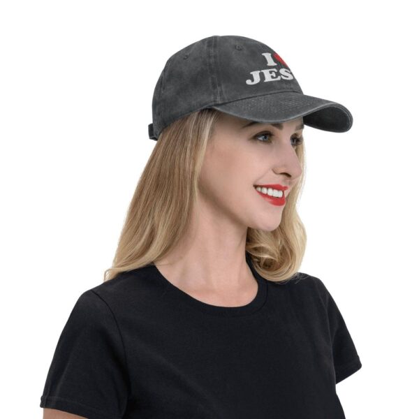 Chapeaux de papa de document pur, I Love, chapeau pour femme, pare-soleil, casquettes de baseball, croix de Jésus, casquette à visière – Image 16