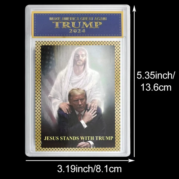 Carte de note en papier Donald Trump 2024, président américain, supports de jésus avec Trump Make America Great Again, cadeau de Collection de cartes à collectionner – Image 2