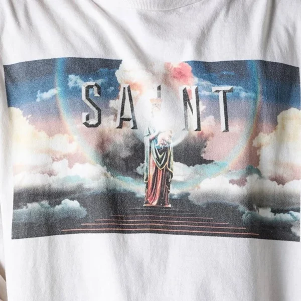 Toutes les saisons meilleure qualité coton Vintage lavé noir endommagé t-shirt hommes femmes jésus imprimé Saint à manches longues t-shirts hauts – Image 50